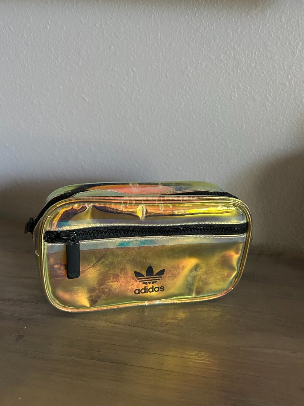 Adidas PVC gold iridescent fanny pack